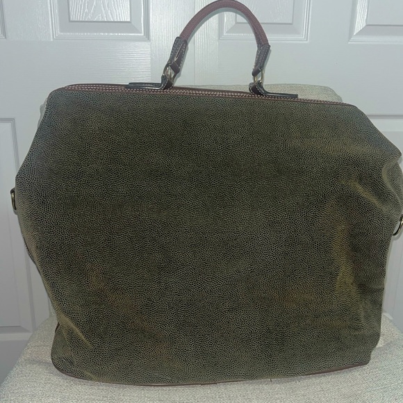 Unicorn London brown and green travel bag with gold hardware - Picture 5 of 8